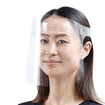 Amazon プラスティックス フェイスシールド 10個セット 日本製 飛沫対策 軽量透明保護フェイスガード サイズ調整可能 防災面 産業 研究開発用品 通販