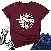 LOOKFACE Womens Pray Graphic Tees Cute Tops