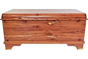 DutchCrafters 45" Amish Heirloom Aromatic Red Cedar Hope Chest with Waterfall Edge, Storage Trunk with Lock for Blankets and Keepsakes - Made in America (Large - 45", Natural)