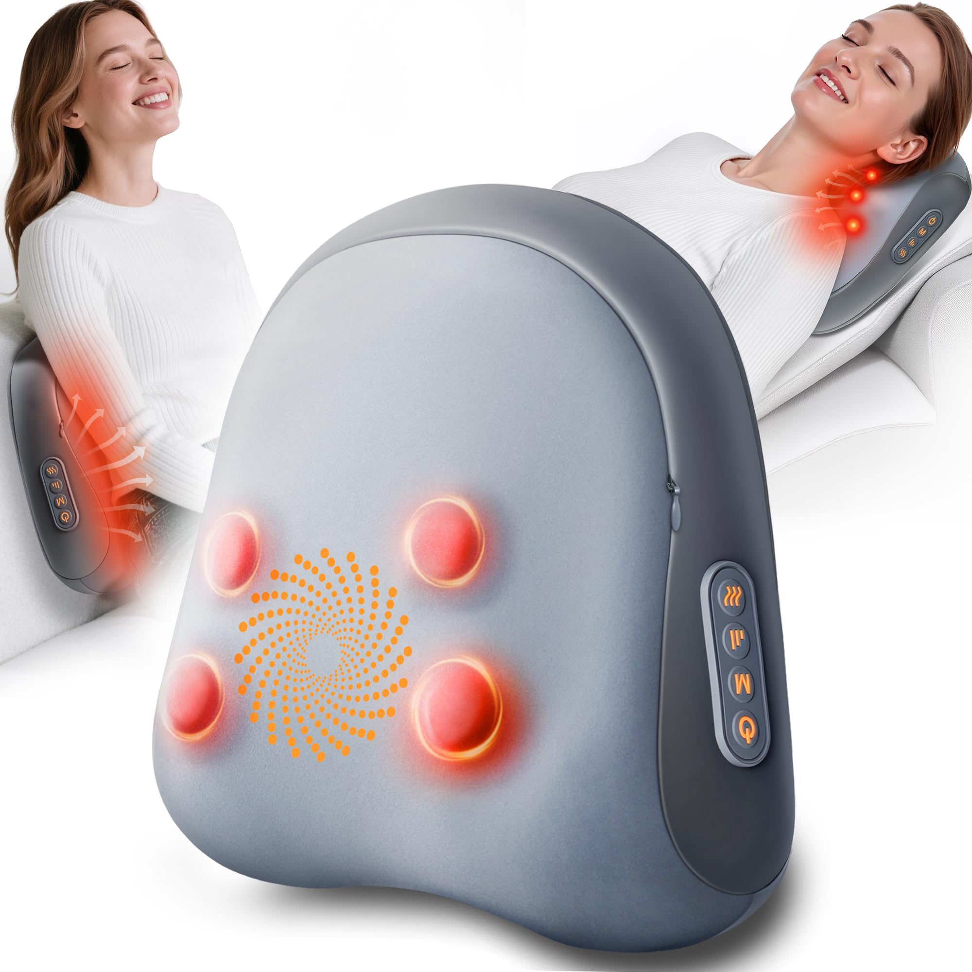 Photo 1 of JZBRAIN Shiatsu Back and Neck Massager with Heat – Deep Kneading Massage Pillow for Relaxation – Corded Design for Full Body Use - for Loved Ones