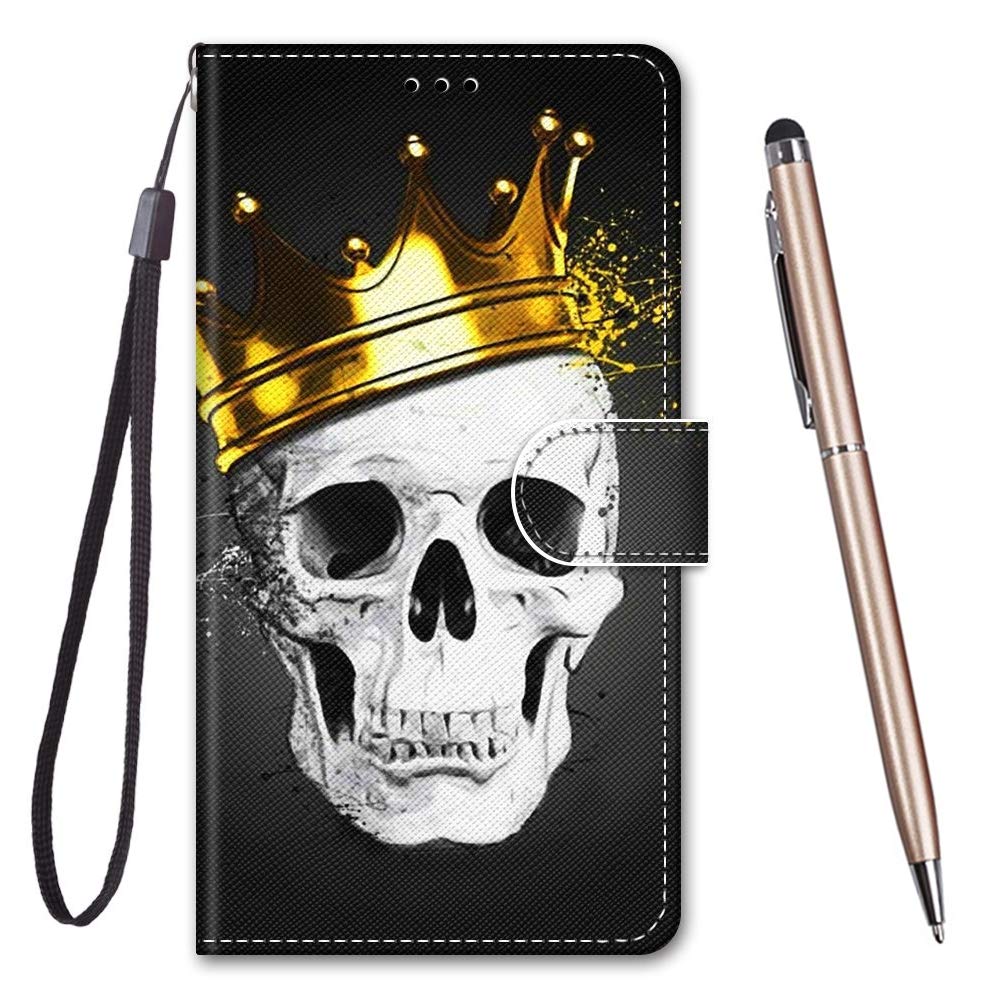 TOUCASA for iPhone XR Case, for iPhone XR Case, Creative Painted Wallet Case PU Leather Flip Magnetic Colourful Kickstand Card Slots Folio Protection Case for iPhone XR (6.1 Inches),Skeleton — image 1