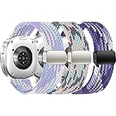 HSWAI Magnetic Braided Watch Bands Compatible with Samsung Galaxy Watch 8 Band 40mm 44mm/Galaxy Watch 8 Classic 46mm, Adjustable Stretchy Soft Nylon Sport Loop Strap for Women Men