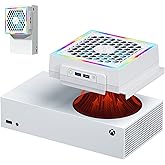 RGB Cooling Fan for Xbox Series S Console with 3 Adjustable Fan Speed, High Speed Fan Cooler System for Xbox Series S Accessories, Fits Horizontal or Vertical Placement, White