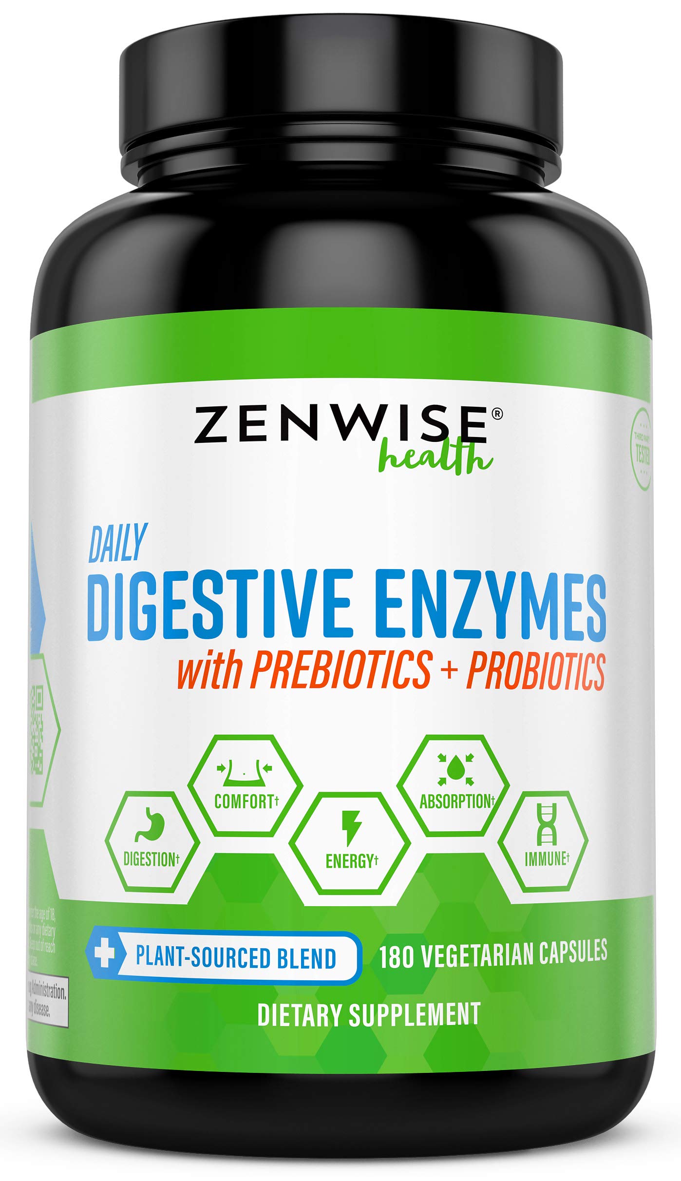 Zenwise Health Digestive Enzymes Plus Prebiotics & Probiotics Natural