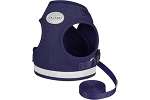 GAUTERF Cat Harnesses and Puppy Harness with Leashes Set, Escape Proof Cat Harness, Adjustable Reflective Soft Mesh Vest Fit Puppy Kitten Rabbit Ferrets's Outdoor Harness