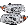 Carpartsinnovate Fits 04-11 E87 07-13 E82 E88 07-11 E81 LED Halo Clear Projector Headlights