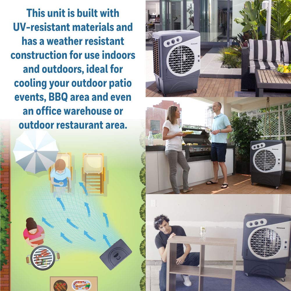 Honeywell 15402471 CFM Outdoor Portable Evaporative Cooler with TripleSided Cooling