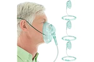 WOOWRUIER 3 Pack Oxygen Masks for Face Adult, XL Size Oxygen Mask with 6.6' Ft Tubing and Adjustable Elastic Strap- NO Cup