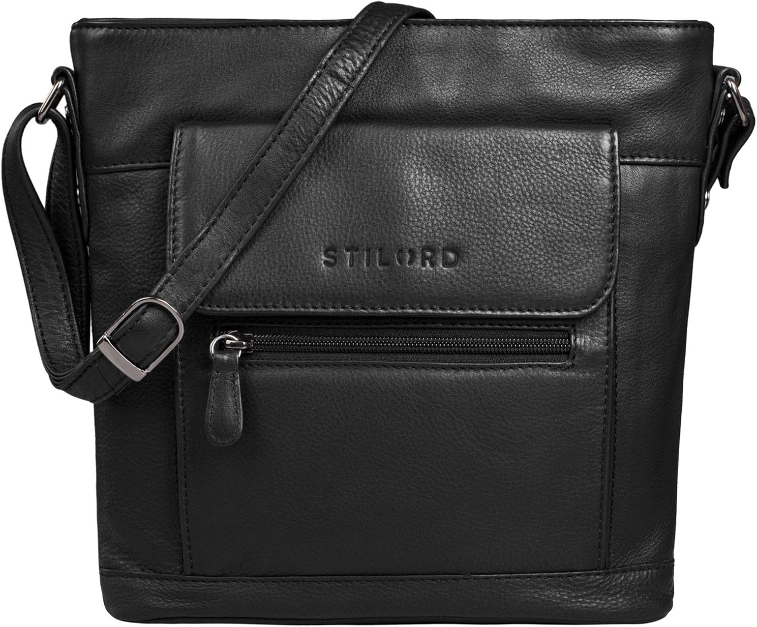 STILORD "Paula" Saddle Bag Women Leather Vintage Shoulder Bag for Ladies Evening Handbag Elegant Crossbody Bags in Genuine Leather Colour:Black - Image 4