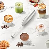 Zulay Kitchen Milk Frother Cordless Mini Hand Mixer Silver view 5