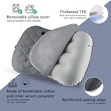 TEIVUL Camping Pillow Inflatable Travel Pillow with Removable Case Ergonomic view 3
