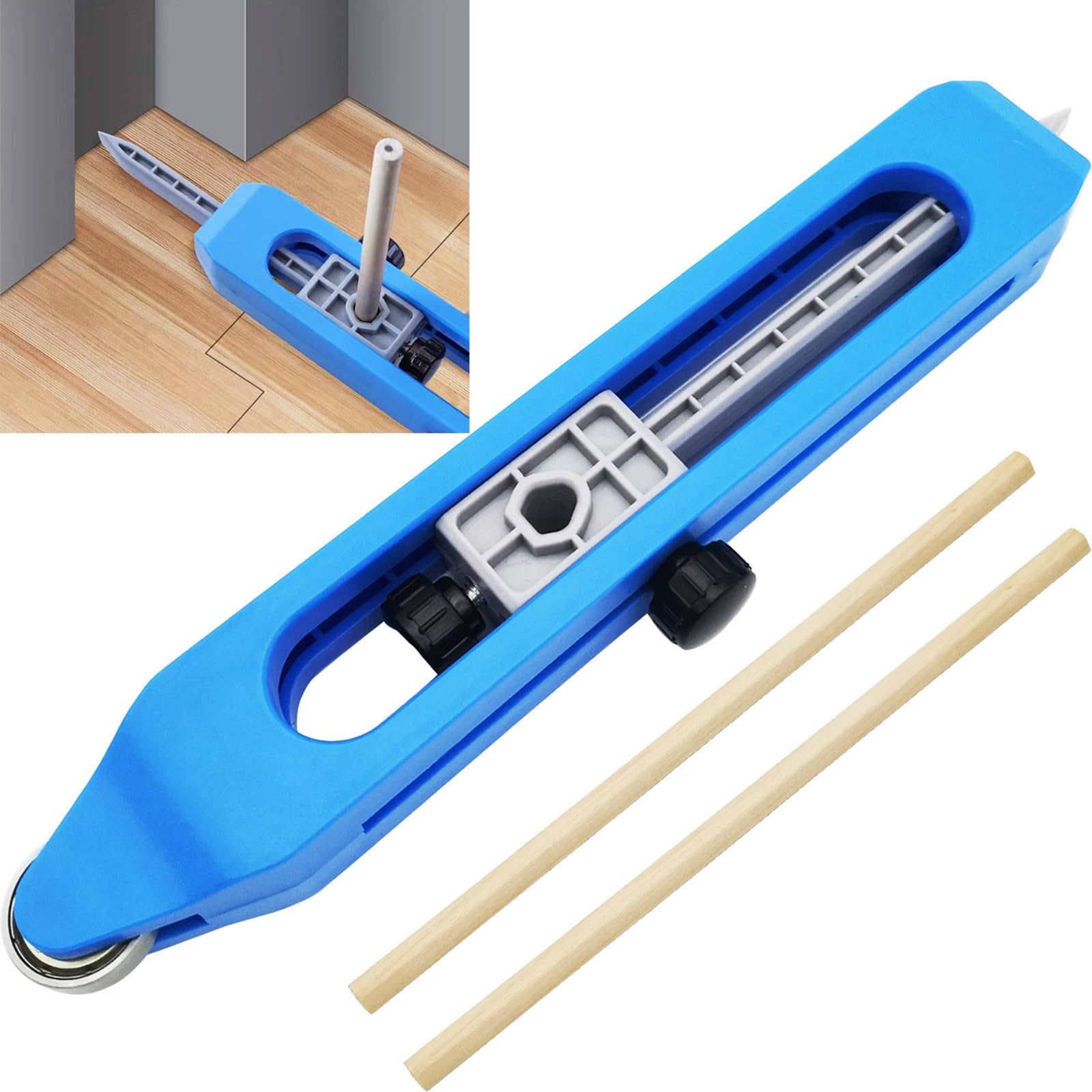 Scribing Tool, CTRICALVER Profile Gauge, Precisely Copy Irregular Shape Duplicator, with Lock for Pencil, Profile Marking Tools for Floor, Carpet, Tile Laying (Blue)