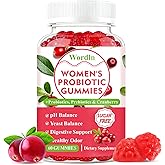 Wordln Women Probiotic Gummies, Sugar Free Cranberry Flavor | Supports Feminine pH Balance, Vaginal Health, Odor Control, Yeast Balance | Digestive & Immune Support | 60 Count(Pack of 1)