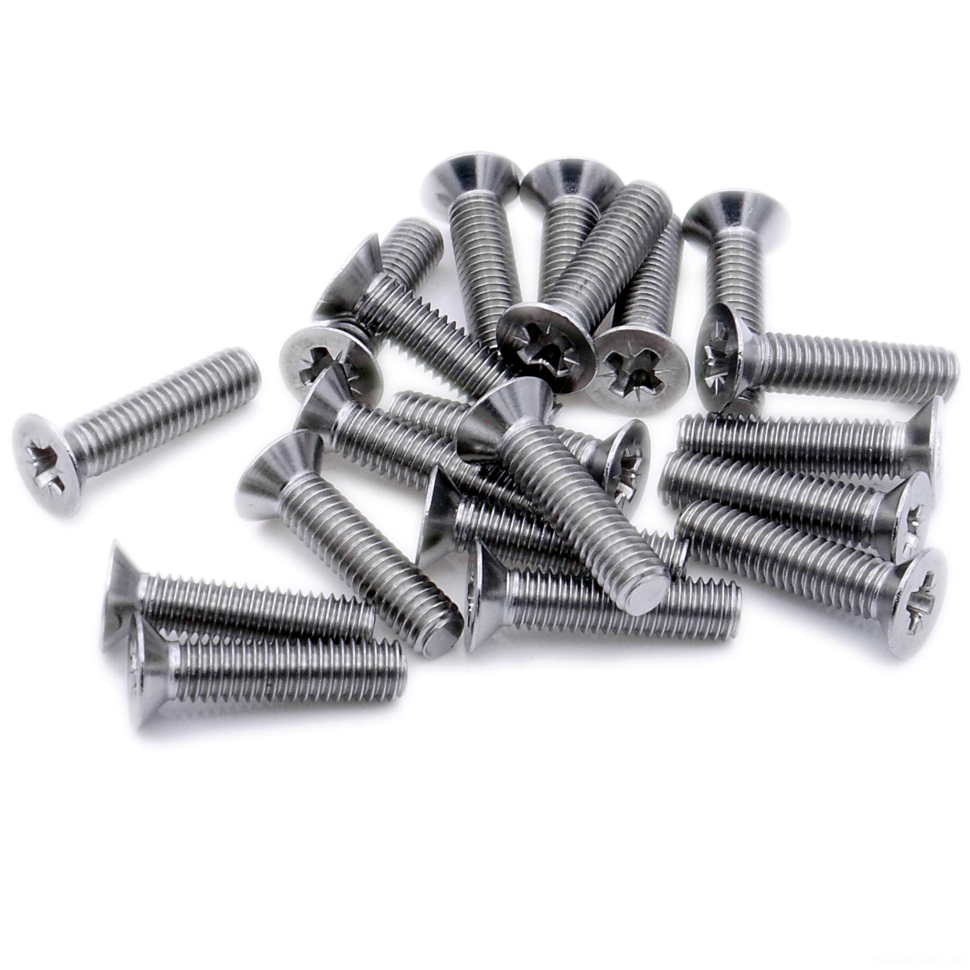 M2 (2mm x 20mm) Pozi Countersunk Machine Screw (Bolt) - Stainless Steel (A2) (Pack of 20)