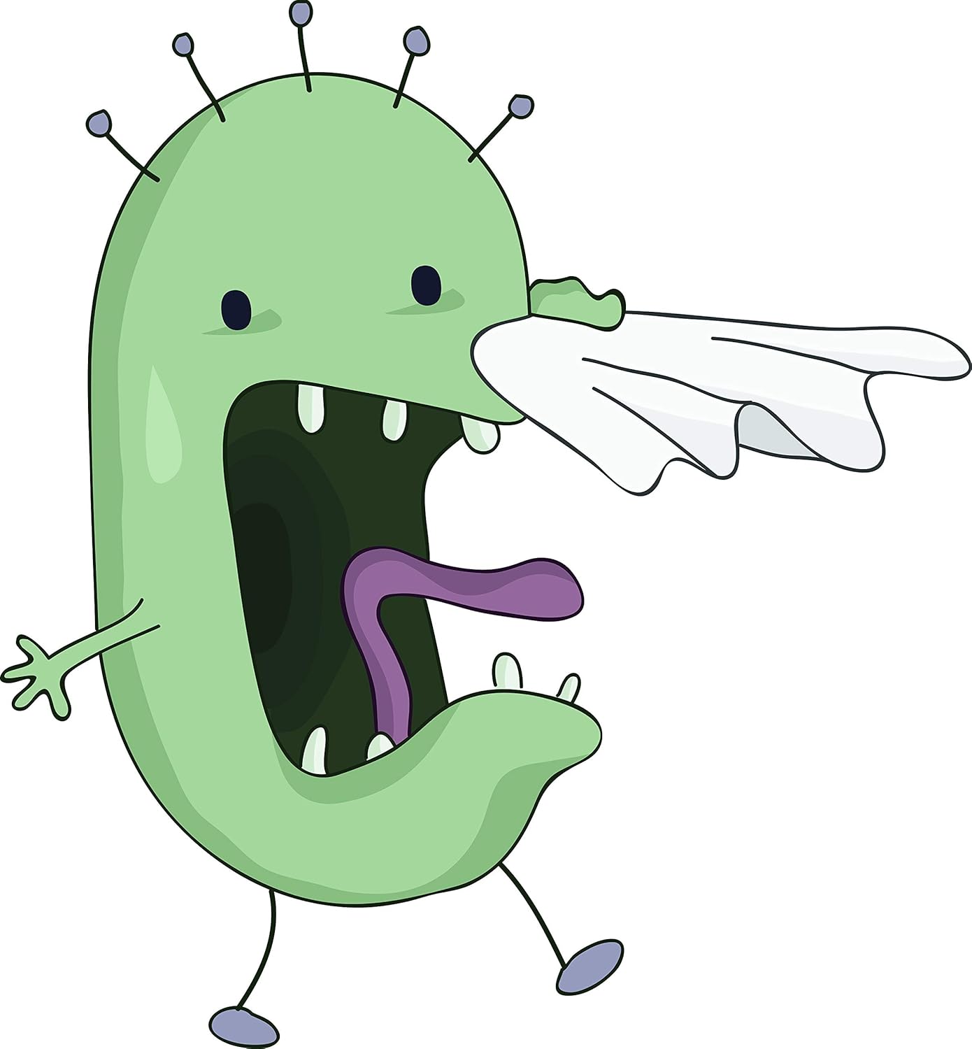 Amazon Com Silly Sick Flu Cold Germ Bug Microbe Sneezing Cartoon Art Vinyl Sticker 8 Tall Automotive