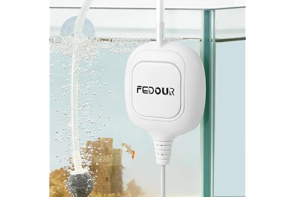 FEDOUR Mini Whisper Aquarium Air Pump, Nano Ultra Quiet Fish Tank Aerator, Fish Tank Bubbler Pump for Up to 10Gallon Betta Ta