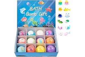 Bath Bombs for Kids with Toys Inside, 12 Pack Kids Bath Bombs with Surprise Inside, Fizzy Colorful Bubble Bathroom Supplies w