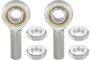 Kozelo 2pcs SA18T/K M18 Rod End Joint Bearing - [18mm Bore, M18x1.5 Male Right Hand Thread] Male Rod End with Jam Nuts, 45# C