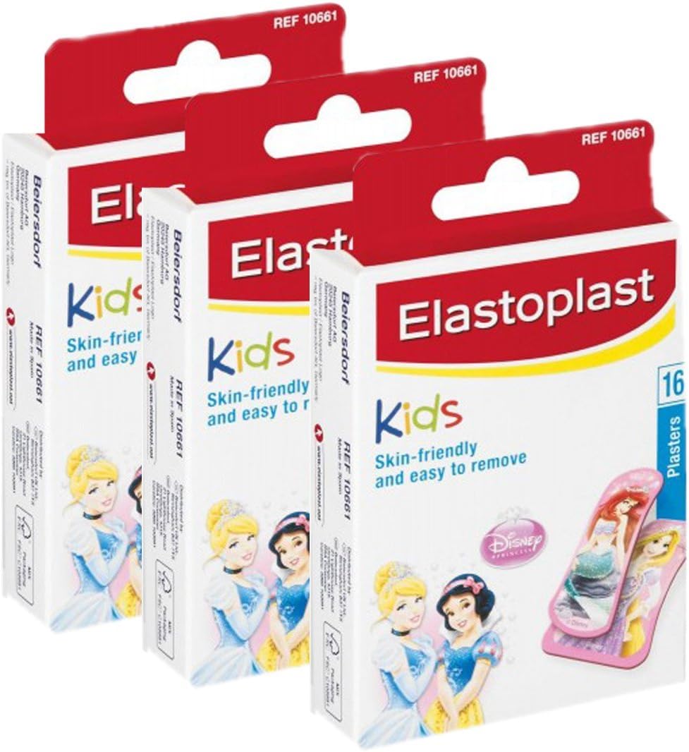 THREE PACKS of Elastoplast Disney Princess Plasters