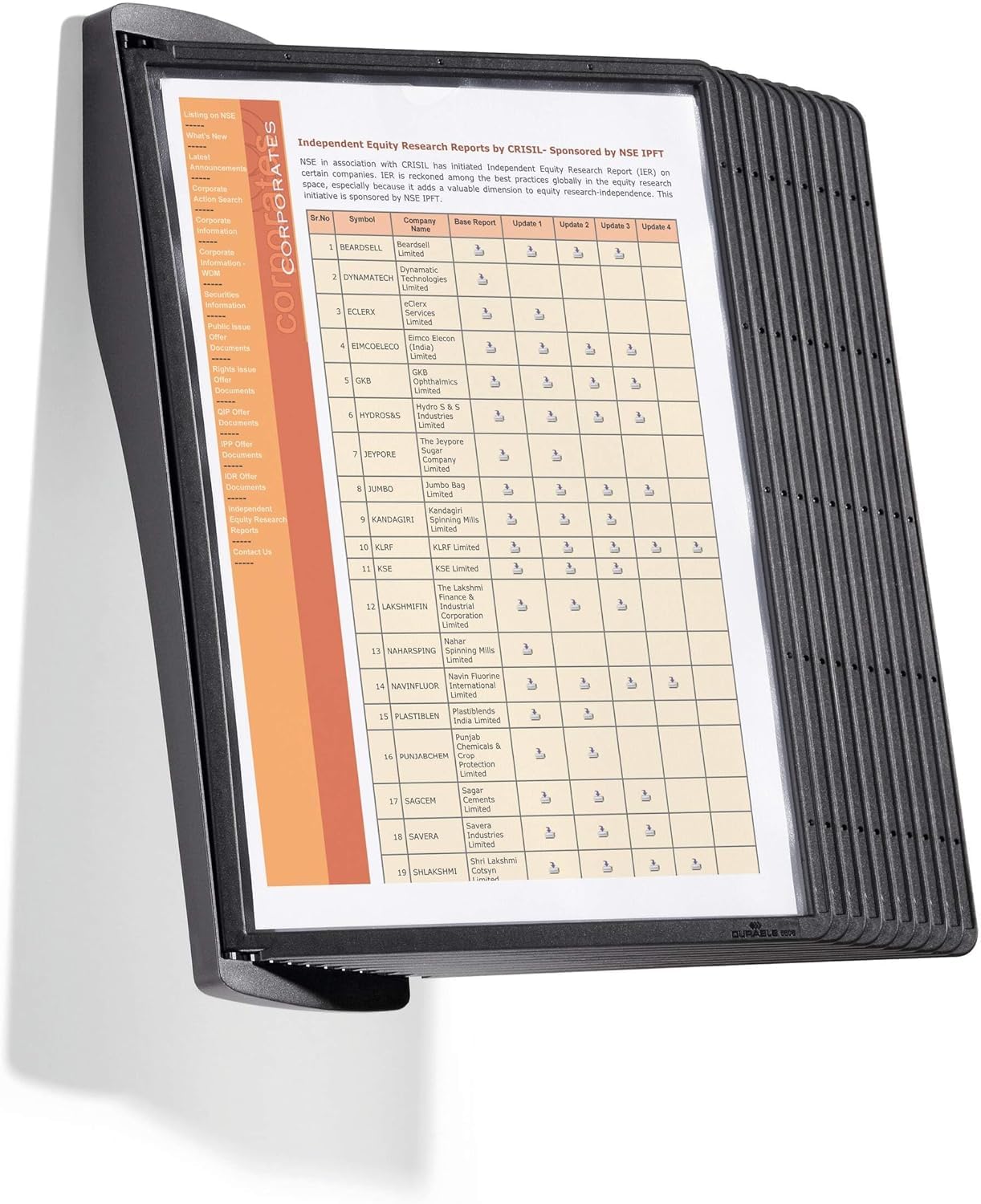 Durable SHERPA STYLE Display Panel Wall Unit | 10 Panels in Black | Ideal for Storing and Display ing A4 Documents