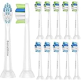 GottaShine Replacement Toothbrush Heads for Philips Sonicare – Plaque Control, Compatible with Click-on Electric Toothbrush Handles, 12 Pack White (White, Medium)