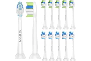 GottaShine Replacement Toothbrush Heads for Philips Sonicare – Plaque Control, Compatible with Click-on Electric Toothbrush Handles, 12 Pack White