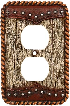 Amazon Com Barnwood Leather Rustic Outlet Cover Cabin Decor