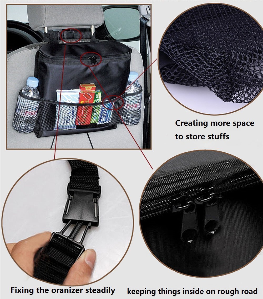 G1-Tech 2-pack Car Seat Back Organizer Baby Backseat Organizer Multi Purpose Travel Storage Bag