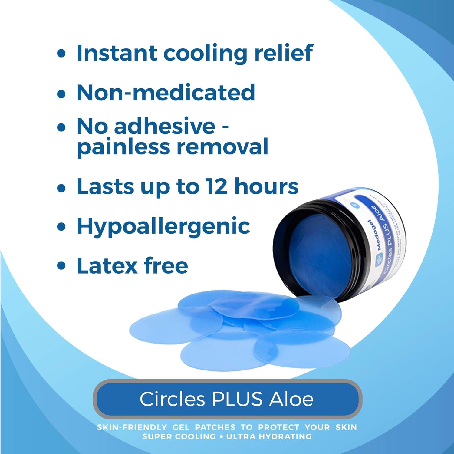 Medagel Circles Plus Aloe Hydrogel Pads - Instant Cooling and Soothing Relief for Nursing Pain, Blisters, Bug Bites, Minor Burns and Chafing - 48ct Circular Pads: Health & Personal Care