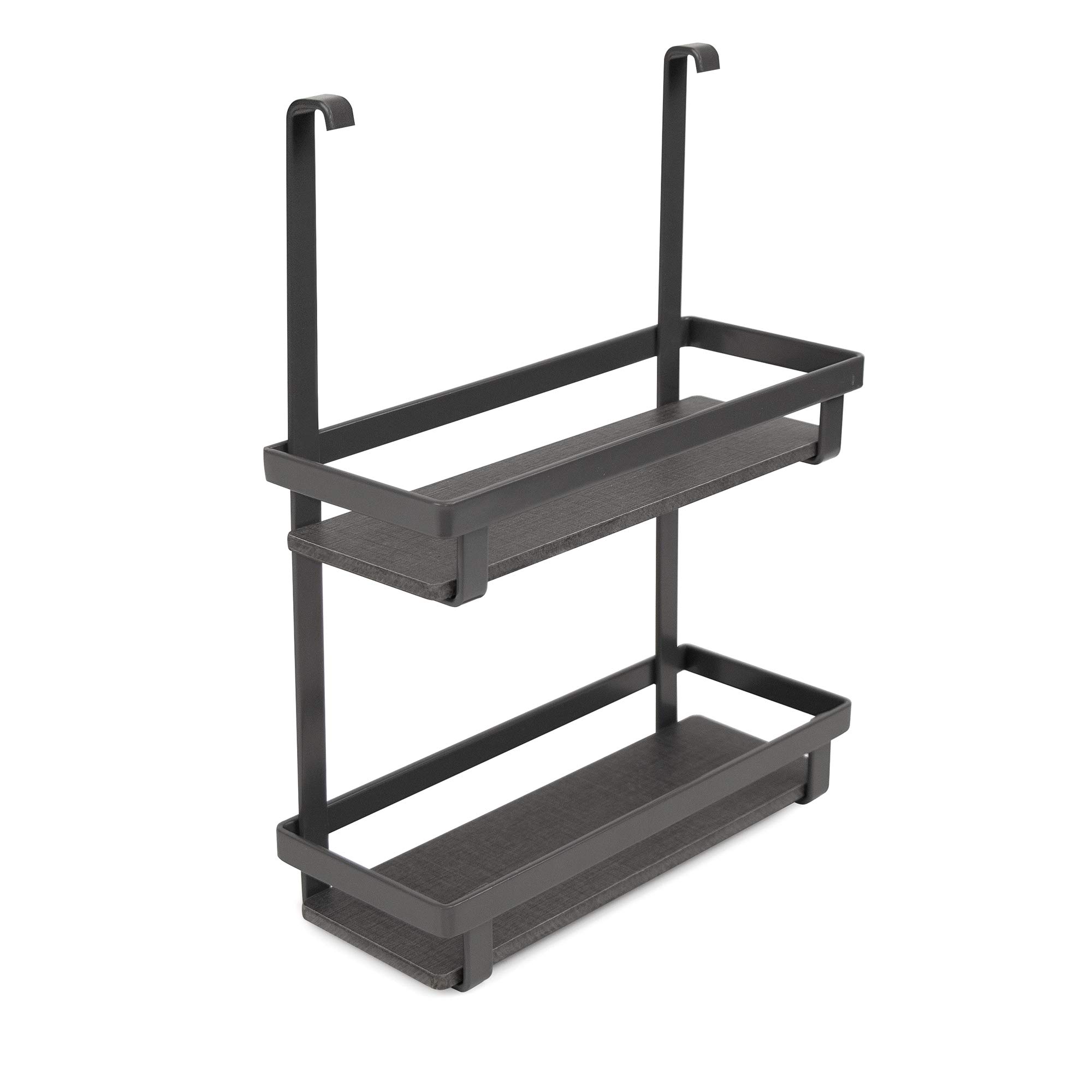 Emuca - Species Jar Shelf, Hanging Spice Rack, Steel, Anthracite Gray.