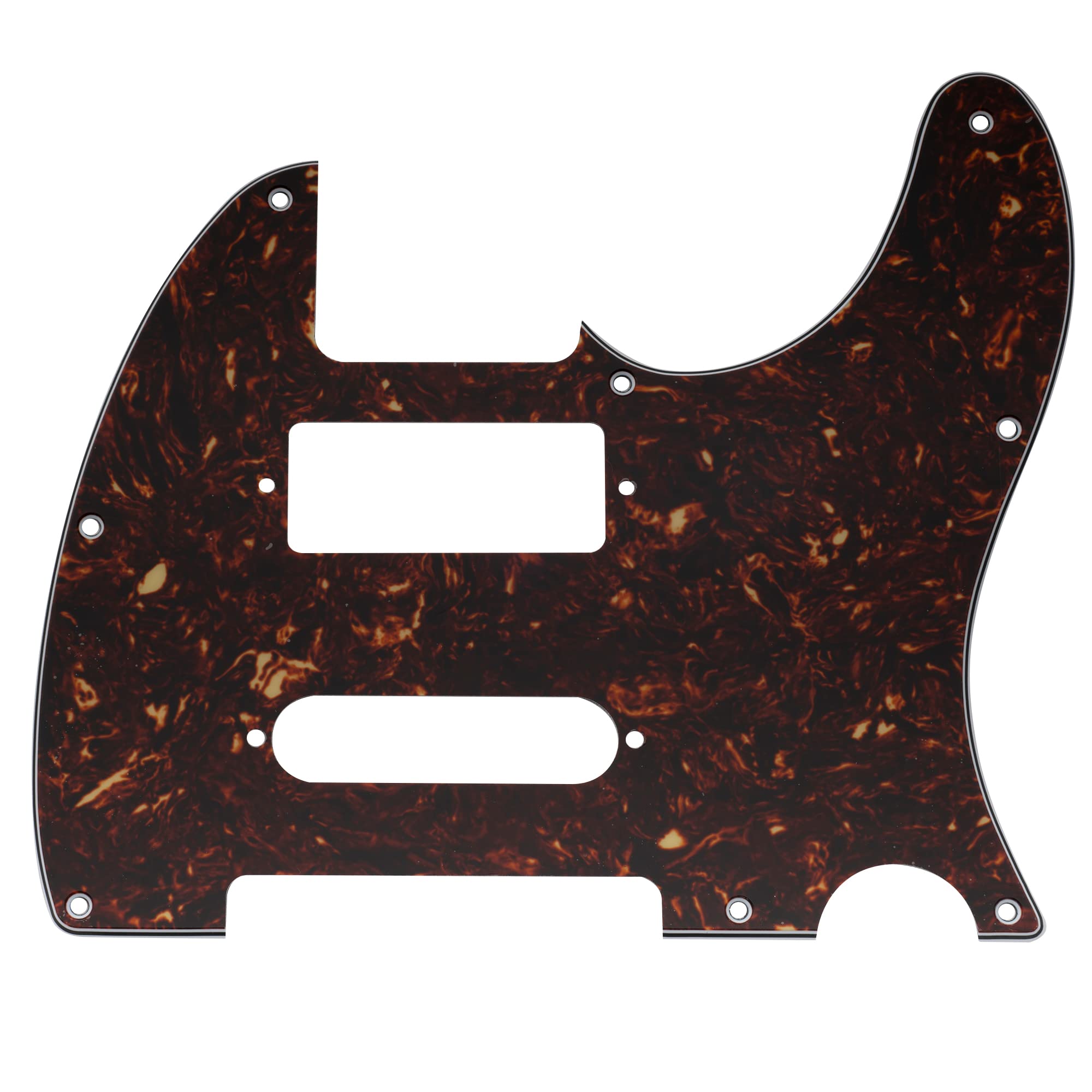 Musiclily Pro 8 Holes Guitar Pickguard for Brent Mason Tele Style Electric Guitar, 4ply Tortoise Shell