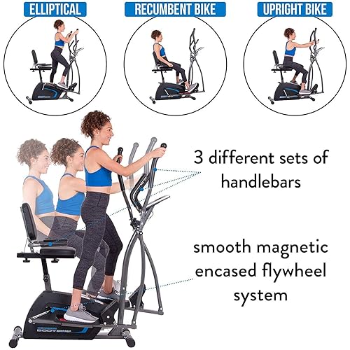 Fitness Body Champ Recumbent Exercise Bike Body Champ 3-in-1