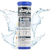 Taylor Technologies S-1403, 7-in-1 Pool and Spa Test Strips | Tests Free &amp; Total Chlorine, Bromine, pH, Alkalinity, Hardness &amp; Cyanuric Acid