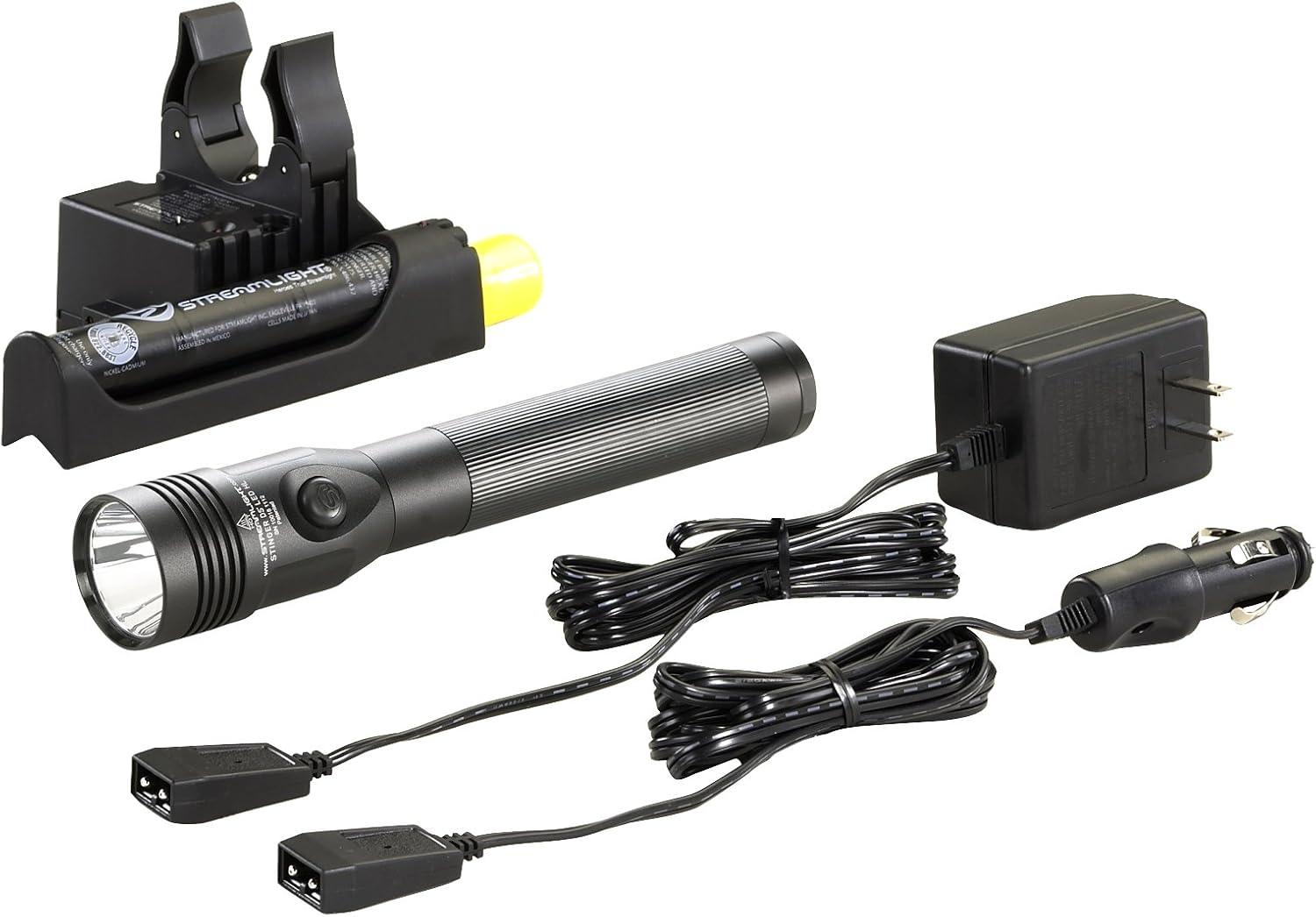 Streamlight 75458 Stinger DS LED High Lumen Rechargeable Flashlight with 120-Volt AC/12-Volt DC Piggyback Charger - 800 Lumens - Basic Handheld Flashlights - 