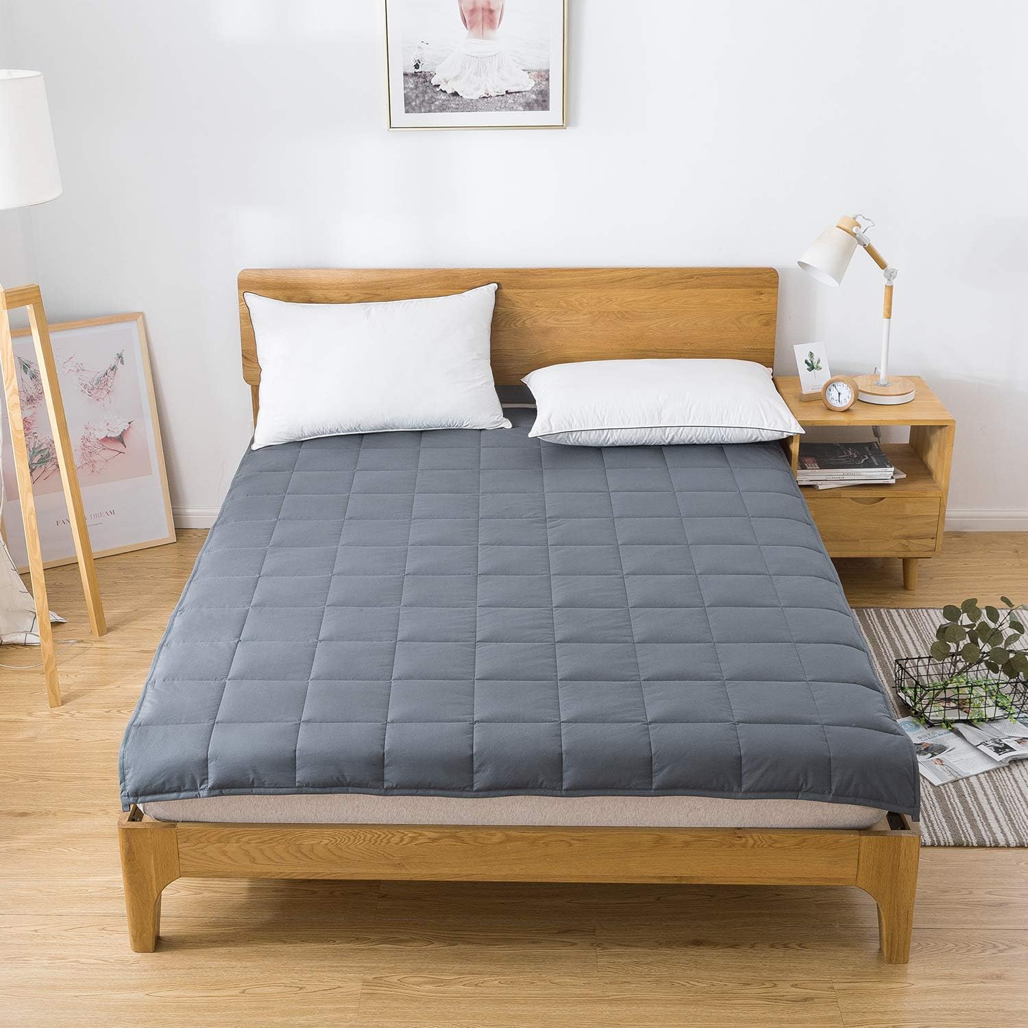 Utridevn Weighted Blanket,15 lbs (60"x80",Gray) fits 100-150 lbs