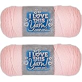 Hobby Lobby I Love This Yarn 100% Acrylic, 102 Soft Pink, Set of 2 | 4 Medium Weight, 355 Yards Per Skien, For Crocheting &amp; Knitting