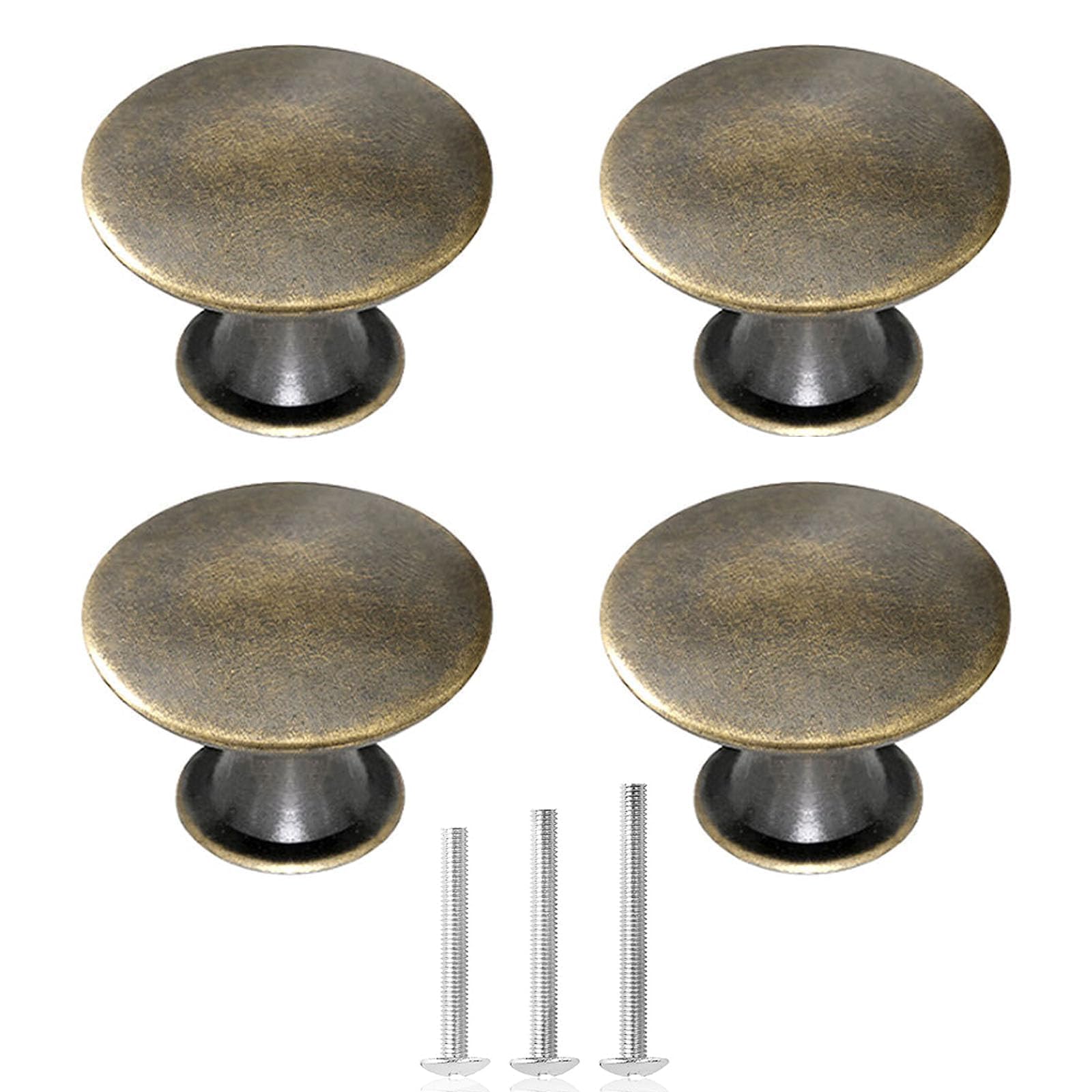 ShipeeKin 4X Oil Rubbed Cabinet Knobs Bronze Dresser Drawer Knob Vintage Kitchen Door Knob Antique Pull Handle 30mm for Closet Chest Bathroom Furniture Hardware