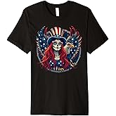 Patriotic Sugar Skull & Dabbing Eagle 4th of July Premium T-Shirt