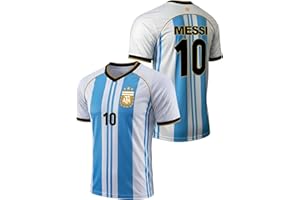 ICON SPORTS Kids Lionel Messi #10 Argentina Soccer Shirt – Youth Fan Gear with Licensed AFA Crest