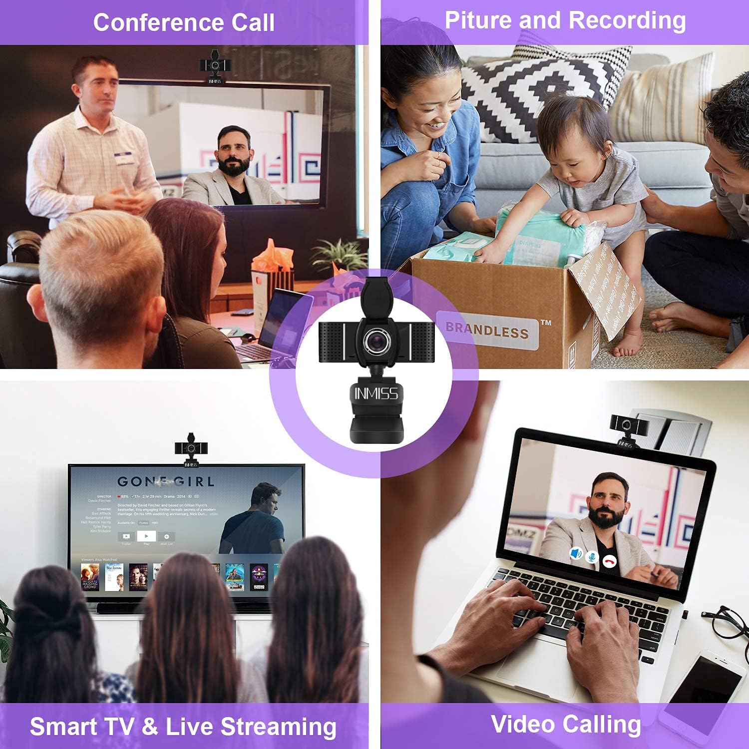 Amazon Com Full Hd Webcam 1080p With Microphone Free Tripod Cover Slide 1 Wide Angle Webcams Streaming Usb Web Camera Pro Computer Camera For Video Calling Recording Conferencing Skype Obs Pc
