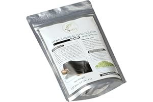 SVATV Black Henna Hair Color with Goodness of 9 Herbs | Black Henna Mehndi for Hair, Make Hair Soft & Shiner Natural Hair Color for Men & Women 227g,08oz Half Pound