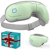CUZRICH Eye Massager with Heat and Compression - Avocado Green Heated Eye Mask with Vibration, Bluetooth Music, 6 Modes, Rechargeable 1200mAh Battery for Eye Strain, Dry Eyes, Migraines Relief