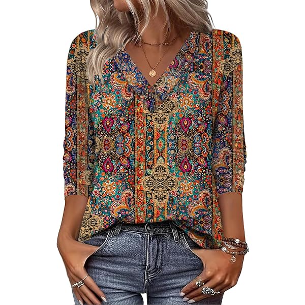 トップス long blouse tee pois Amazon.com: Zeagoo Women's Clothing Long Sleeve V Neck T Shirts