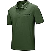 Rdruko Men's Polo Shirts Short Sleeve Dry Fit Golf Shirt with Pocket Collared Tee Shirts Athletic Casual