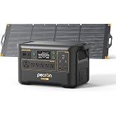PECRON F3000LFP Solar Generator with 300W Solar Panel, 3072Wh Portable Power Station, 3600W LiFePO4 Battery Home Backup, Fast Charging Lithium Battery with 100W USB-C for Home, Camping, RV, Emergency