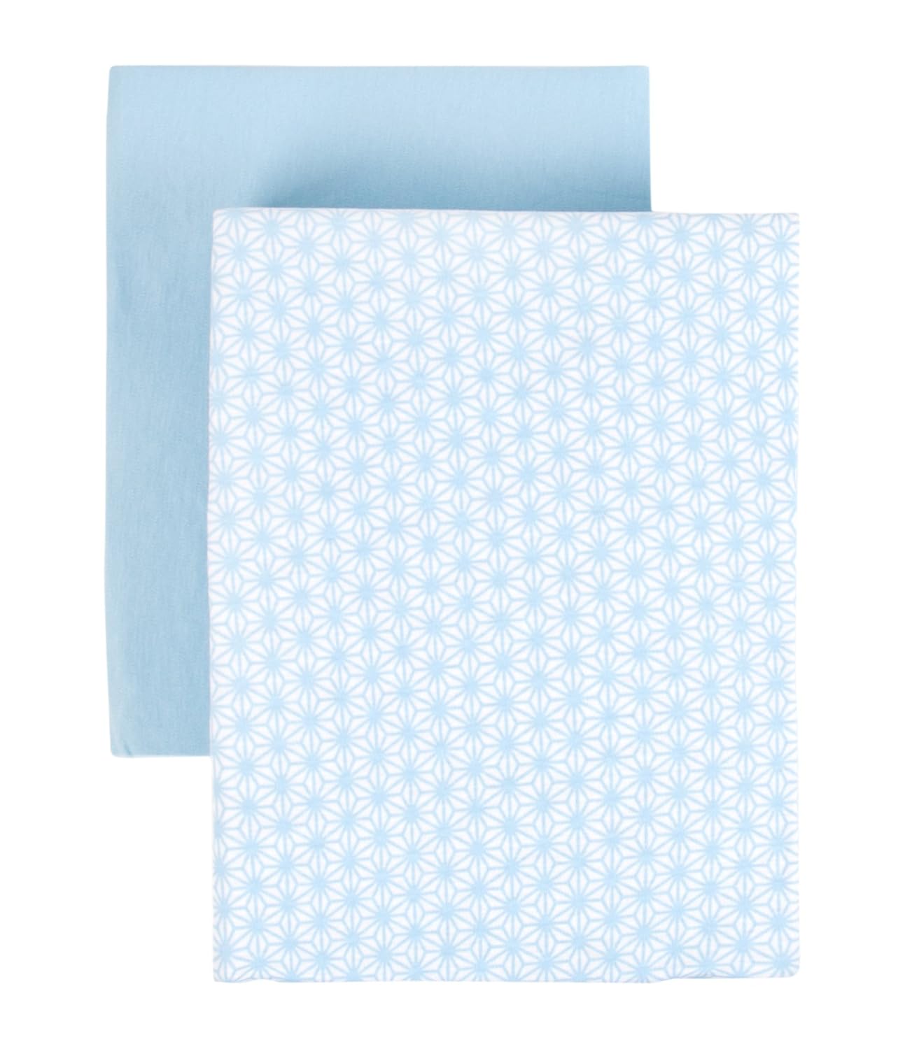 Tadpoles Set of 2 Starburst Crib Fitted Sheets, Blue, 0-6 Months