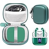 CaseSack Case for TAGRY X08 Bluetooth Headphones True Wireless Earbuds 60H, mesh Pocket for Charge Cable (Green)
