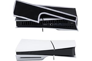 Wigearss Horizontal Mode Dust Cover for PS5 Slim Console 1680D Oxford Cloth Anti-Scratch Dust Guard Backend Cutaway Design-Bl