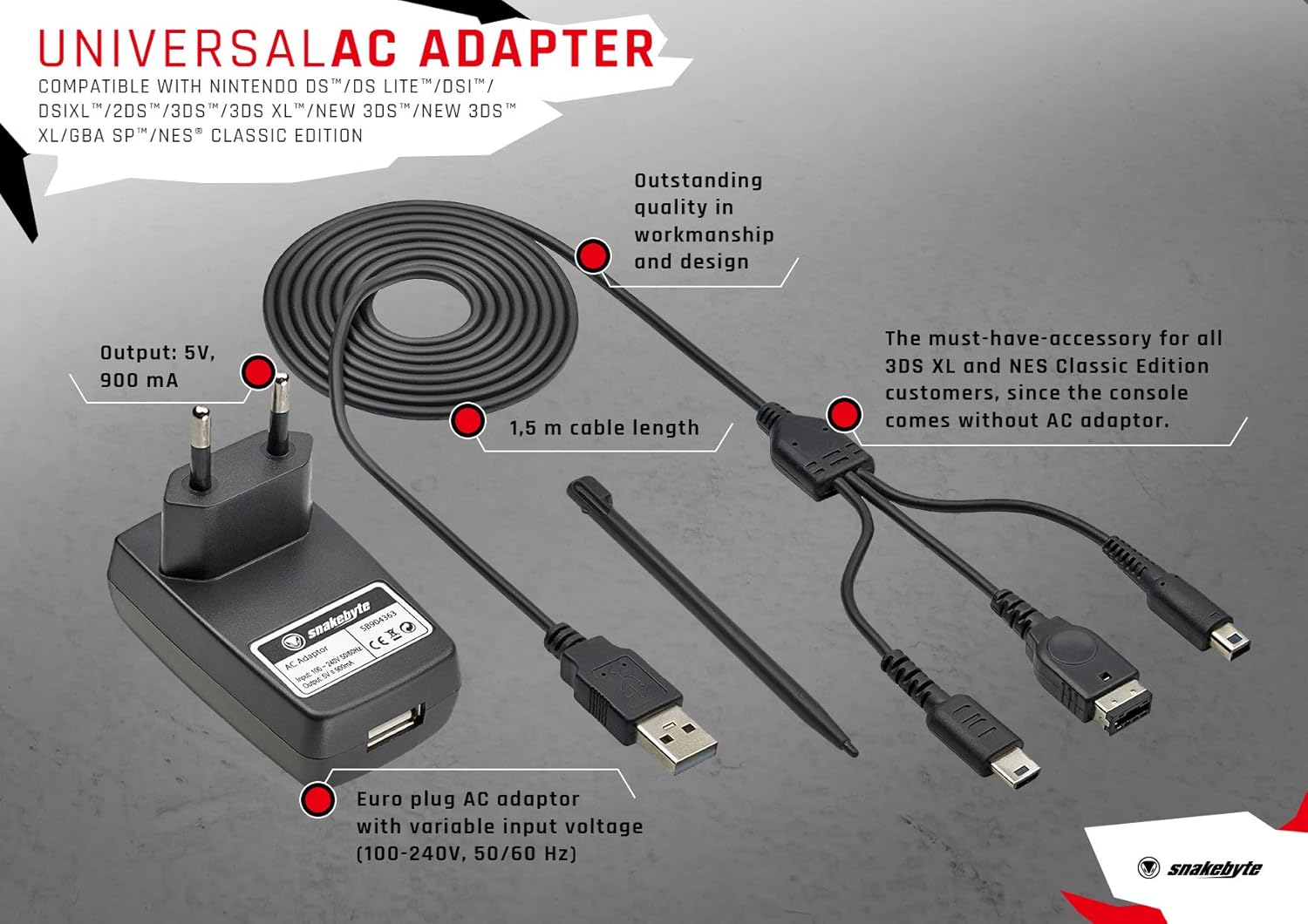 New nintendo 3ds xl cargador Cargadores para móviles, tablets y todo