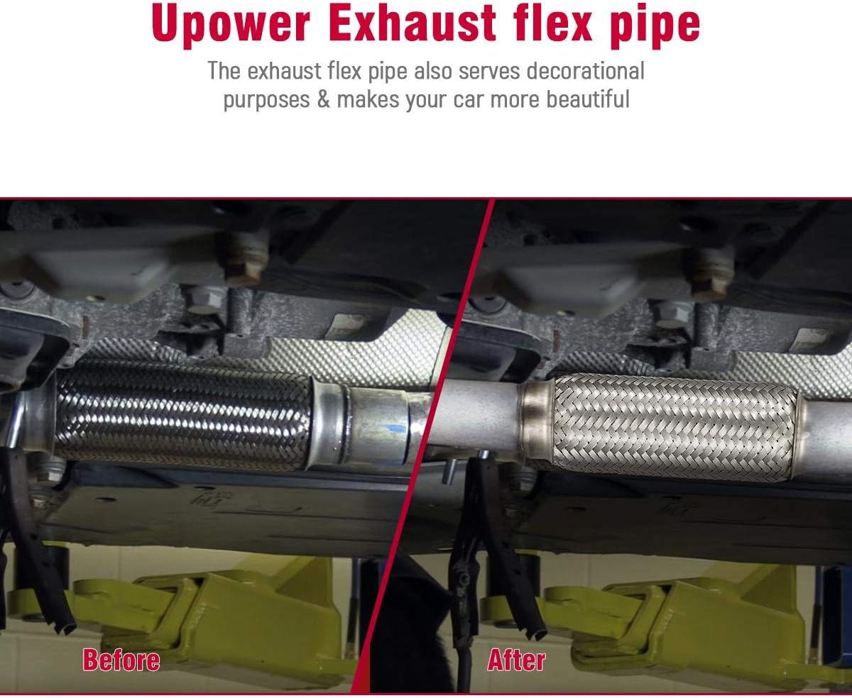 Amazon Com Upower 3 Inch Diameter Exhaust Flex Extension Pipe Connector Tube 4 6 10 Oal Heavy Duty Stainless Steel Automotive